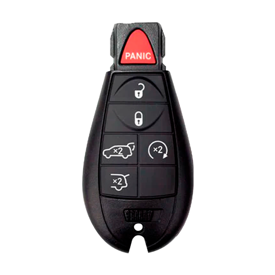 Metallo PREMIUM For Chrysler-Dodge-Jeep 6-Button IYZ-C01C w/Hatch-Widows & RS Fobik Smart Keys Shells (T) #1883