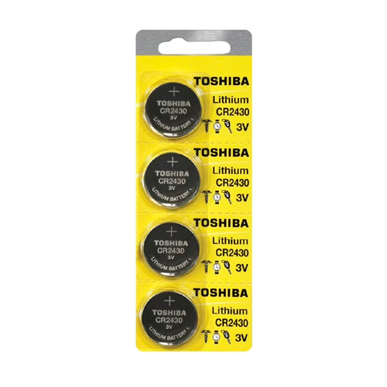 5-Pack CR2430 Toshiba 3 Volt Lithium Coin Cell Battery