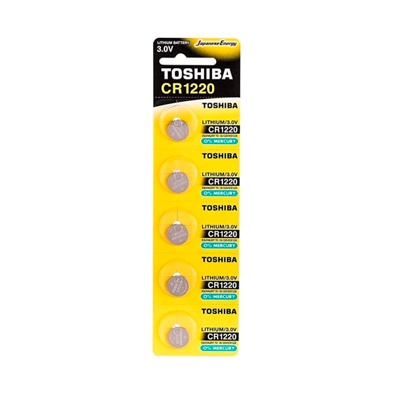 5-Pack CR1220 Toshiba 3 Volt Lithium Coin Cell Battery